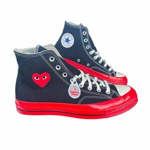 ✨Converse Chuck 70 Hi Comme Des Garçons Play Sz 12 Women's Shoes Black A01793C✨